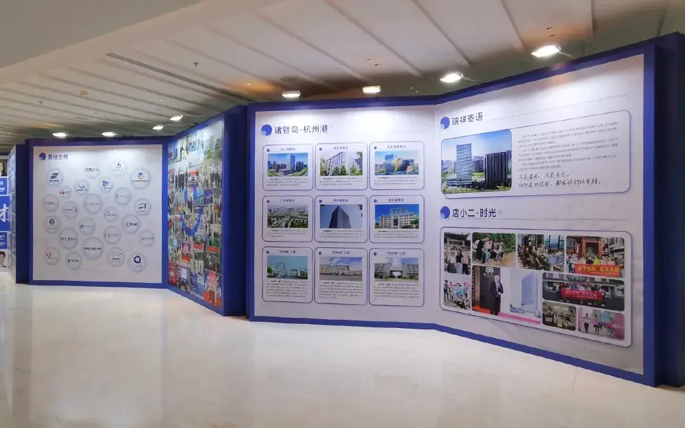 Tablero de exposición con forma de empresa