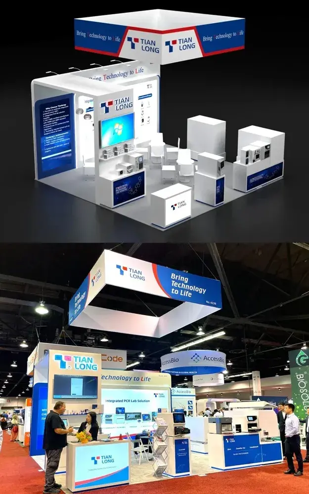 Comparación entre el diseño de un stand de exposición y su construcción real