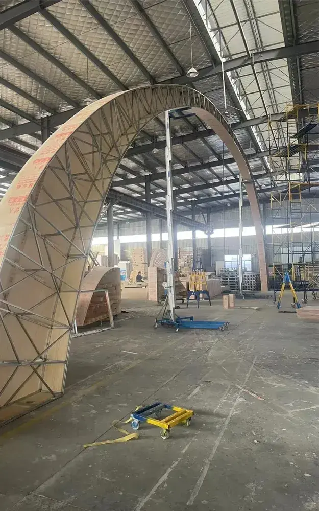 Construcción de una gran caseta de exposición en la Feria de Cantón de Guangzhou